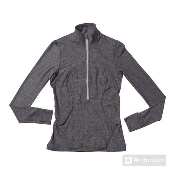 lululemon athletica Tops - Lululemon half zip shirt, size 6, heather gray with front pocket